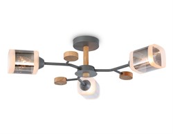 Ambrella Светильник подвесной TR3033231/3 GR/LW/SM серый/светлое дерево/дымчатый E27*3 max 60W D700*180 TR3033231 - фото 101711