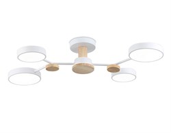 Ambrella Светильник светодиодный подвесной FL4858/4 WH/WD белый/дерево 60W 3000-6000K 700*400*120  (без ПДУ) FL4858 - фото 102497