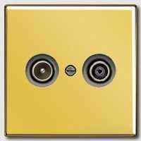 Накладка TV-FM розетки Jung LS Gold Золото go2990tv - фото 10299