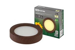 TDM Светильник накладной светодиодный круг "Даунлайт" СПО (венге) 12 Вт 170*32 мм 3000К SQ0329-0413 - фото 104056