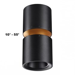 Novotech 359338 OVER NT24 000 черный Светильник накладной светодиодный IP20 LED 10W/3W 3000K 1090Лм 170-265V ARISTO 359338 - фото 104623