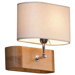 Lussole S.R.L Металл/дерево Хром / дерево Ткань Светильник настенный E27 10W GRLSF-2111-01 - фото 105161