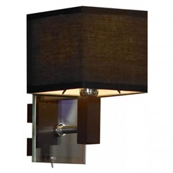 Lussole S.R.L Металл Хром / венге Ткань Светильник настенный E14 40W LSF-2571-01 - фото 106029