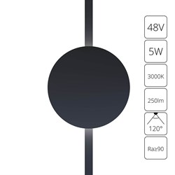 Arte Lamp A1163PL-1BK СВЕТИЛЬНИК НАСТЕННЫЙ RAPID 48В 5Вт 250лм 3000К 90+ 120° A1163PL-1BK - фото 106976