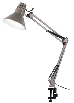 ЭРА Настольный светильник N-121-E27-40W-GY Е27 на струбцине серый Б0052758 - фото 108092