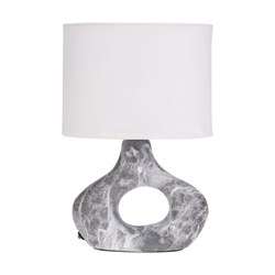 Светильник декоративный настольный Форте, основание кольцо под черный мрамор, белый абажур, цоколь Е27, 60Вт REXANT 603-1027 - фото 108203