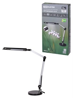 TDM Светильник светодиодный настольный СН-50, 2 колена, диммер, 220 В, 9 Вт, 5000 К, сереб-черн SQ0337-0162 - фото 108308