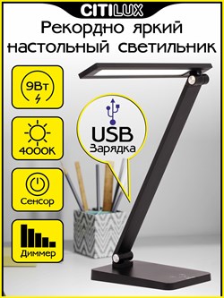 Citilux CL803081 Ньютон Черный, с USB CL803081 - фото 108397
