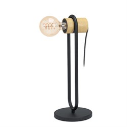 Eglo 43543 Настольная лампа CHIEVELEY, 1Х28W, E27, L85, B90, H410, A115, основание: ?155, сталь/дерево, ч 43543 - фото 108556