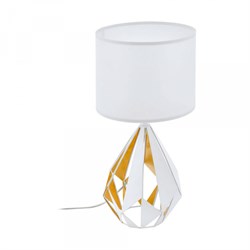 Eglo 43078 Настольная лампа CARLTON 5, 1x60W (E27), ?250, H510, сталь, белый, медово-золотистый/текстиль, 43078 - фото 108655