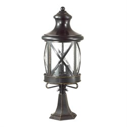 Odeon Light 4045/3B ODL18 709 черный/золотая патина Уличный светильник на столб IP44 E14 3*60W 220V SATION 4045/3B - фото 108840