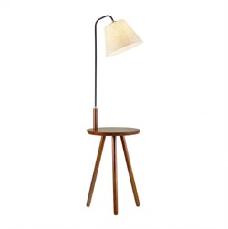 Odeon Light 4666/1F ODL20 433 темное дерево/рогожка Торшер со столиком E27 1*60W 220V 4666/1F - фото 109469