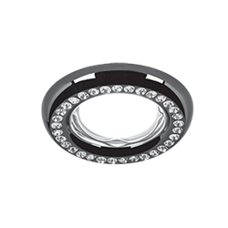 Gauss Светильник Strass Gu5.3 1/30 круг, кристал/черный CA038 - фото 109822