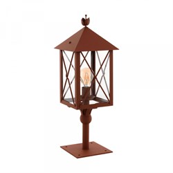 Eglo 64758 Уличный напольный светильник GAUDESI, 1X60W(E27), сталь оцинкованный, коричневый антик/ стекло, прозрачный 64758 - фото 110251