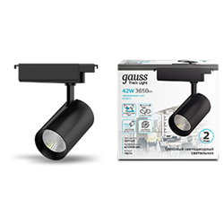 Gauss Светильник трековый цилиндр 42W 3650lm 4000K 180-240V IP20 90*240мм черный угол 24? LED TR074 - фото 112591