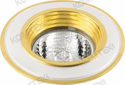 Comtech Crater Светильник галогеновый встраиваемый MR16 1x50W GU5.3 золото/никель/золото P00396 - фото 112801