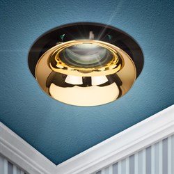 ЭРА Встраиваемый светильник декоративный ЭРА KL103 BK/GD MR16 GU5.3 черный золото Б0056357 - фото 112811