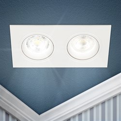 ЭРА Встраиваемый светильник декоративный KL92-2 WH MR16/GU5.3 белый, пластиковый Б0054375 - фото 112925