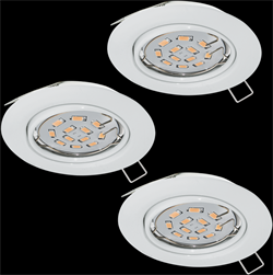Eglo Комплект светодиод. встраив. светильников PENETO, 3x5W (GU10), ?87, сталь, белый 94406 - фото 113120