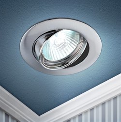 ЭРА Встраиваемый светильник литой KL1A SN/1 поворотный, MR16, 12V, 50W, сатин никель Б0049566 - фото 113304