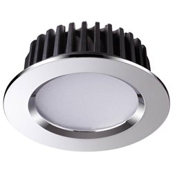 Novotech 357601 NT18 036 Хром Светильник встраиваемый светодиодный 20LED 10W 100-265V DRUM 357601 - фото 113323