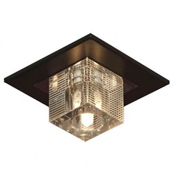 Lussole PROMO 2 Металл Хром / венге Стекло Светильник встраиваемый G9 5W GRLSF-1300-01 - фото 113883