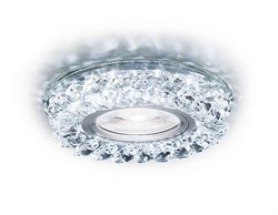 Ambrella Встраиваемый точечный светильник со светодиодной лентой S257 CH хром/прозрачный хрусталь/MR16+3W(LED WHITE) S257 CH - фото 114008