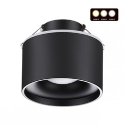 Novotech 358962 SPOT NT22 черный Светильник встраиваемый с переключ. цв. температуры IP20 LED 3000К\4000К\6000К 12W вниз + 3W вверх 110-265V GIRO 358962 - фото 114508