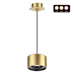 Novotech 358966 SPOT NT22 бронза св. Светильник встраиваемый с перекл. цв. температуры, провод 2м IP20 LED 3000К\4000К\6000К 12W вниз + 3W вверх 110-2 358966 - фото 114906