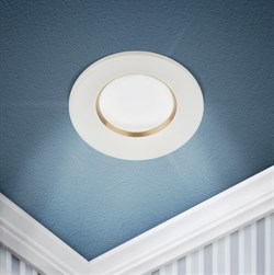 ЭРА Встраиваемый светильник алюминиевый KL107 WH/GD MR16 GU5.3 белый золото Б0061095 - фото 115210