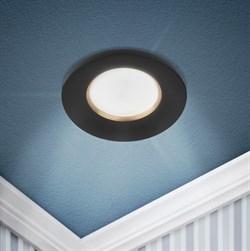 ЭРА Встраиваемый светильник алюминиевый KL107 BK/GD MR16 GU5.3 черный золото Б0061097 - фото 115235