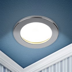 ЭРА Встраиваемый светильник влагозащищенный ЭРА KL95 CH GX53 IP44 хром Б0055811 - фото 115632