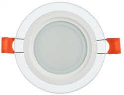 Светильник светодиодный встраиваемый ДВО 1620 со стеклом круг 6Вт 3000К IP20 LDVO0-1620-06-3000-K01 pe797323 - фото 115948