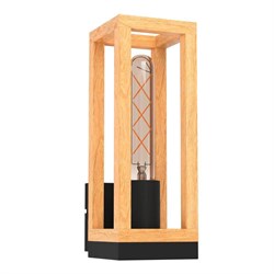Eglo 43745 Бра NAFFERTON, 1Х40W, E27, L100, H280, A125, сталь, черный/дерево, коричневый 43745 - фото 117281