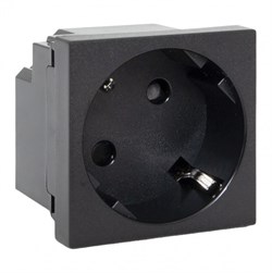 Розетка 45х45 с зазем. 45 градусов, быстрозажимные клеммы, черная, матовая EKF E2MR16-028-30-45-SL - фото 117605