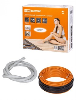 TDM Двухжильный теплый пол в стяжку ПРОФИ", 5 м, 110 Вт, S укладки 0,65-1,1 м?," SQ2501-0012 - фото 117906