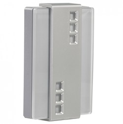 Zamel Звонок VETRO", проводной, эл.-механич., 220 В, серебристый+серебристое стекло 8мм, 85 дБ" GNS-247/A-SRB - фото 118055