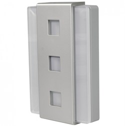 Zamel Звонок GLASSO", проводной, эл.-механич., 220 В, серебристый+серебристое стекло 8мм, 85 дБ" GNS-248/A-SRB - фото 118063