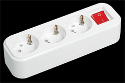 IEK Розетка переносная разб. с выкл. К03В 3 места CLASSIC KYP11-16-03-00-ZK - фото 118158