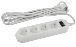 ЭРА USF-M-4es-1.5m-W Белый Сетевой фильтр начал. защита, с/з, с выкл, 4гн, 1,5м, ПВС, 10А Б0019741 - фото 118169