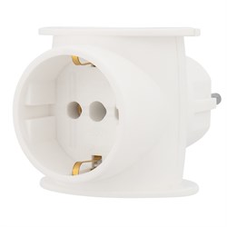 Тройник электрический универсальный, 16 А, одно гнездо с заземлением, белый Rexant 11-1080 - фото 118225