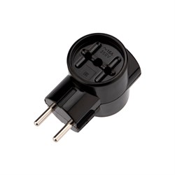 Тройник электрический РЕТРО 10А б/з черный (карболит) REXANT 11-1082 - фото 118231