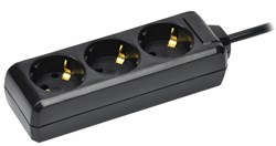 IEK Удлинитель У03 3 места с/з 1,5м 3х1мм2 16А 250В чер. WYP10-16-03-01-Z-K02 - фото 118243