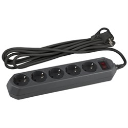 ЭРА USF-5es-5m-B Черный Сетевой фильтр базовая защита, с/з, с выкл, 5гн, 5м, ПВС, 10А Б0019737 - фото 118260