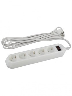 ЭРА USF-5es-5m-W Белый Сетевой фильтр базовая защита, с/з, с выкл, 5гн, 5м, ПВС, 10А Б0019738 - фото 118262