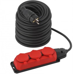 ЭРА Удлинитель силовой ЭРА UK-3e-3x1,5-50m-IP44(KG) с заземлением 3 розетки каучук 50м КГ 3х1,5мм2 IP44 Б0057584 - фото 118379