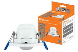 TDM Датчик движения точечный ДДТ-03 65мм (рег), 800Вт, 10-900с, 6м, 3+лк, 120(сбоку)+360(сверху)гр, IP20 SQ0324-0032 - фото 118690