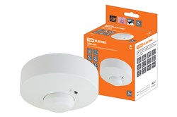 TDM Датчик движения микроволновый (потол.) ДДМ-03П 5,8ГГц, 1200Вт, 10-720с, 1-8м, 3+лк, 180(сбоку)+360(сверху)гр, IP33 SQ0324-0028 - фото 119338