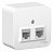 SE Blanca наруж Бел Розетка 2-ая ТЛФ/КОМП, RJ45+RJ11, кат.5E, изолир. пластина - фото 26165