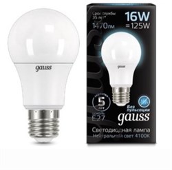 Gauss Лампа A60 16W 1520lm 4100K E27 LED 102502216 - фото 33890